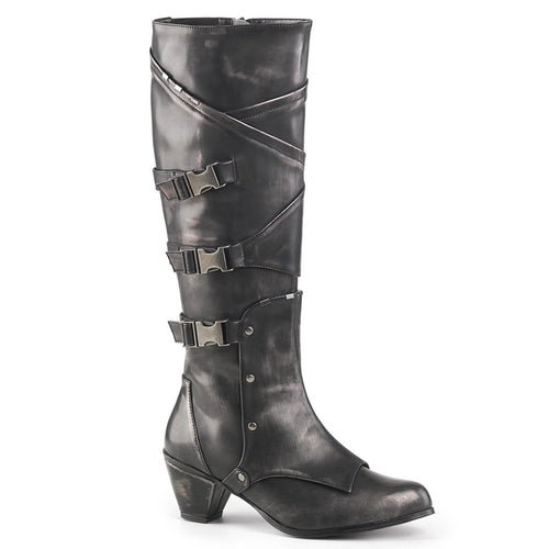 MAIDEN-8820 Funtasma 2.5 Inch Heel Pewter Women's Boots