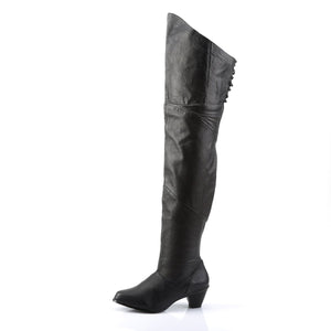 MAIDEN-8828 Funtasma 2.5" Heel Black Leather Women's Boots