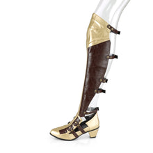 Load image into Gallery viewer, MAIDEN-8830 Funtasma 2.5&quot; Heel Brown and Gold Women&#39;s Boots