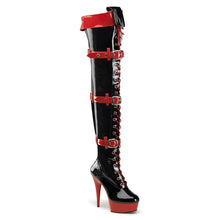 Load image into Gallery viewer, MEDIC-3028 Funtasma 6 Inch Heel Black and Red Women&#39;s Boots