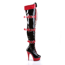 Load image into Gallery viewer, MEDIC-3028 Funtasma 6 Inch Heel Black and Red Women&#39;s Boots