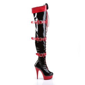 MEDIC-3028 Funtasma 6 Inch Heel Black and Red Women's Boots