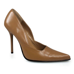 MILAN-01 Pleaser 4.5 Inch Heel Camel Leather Fetish Footwear