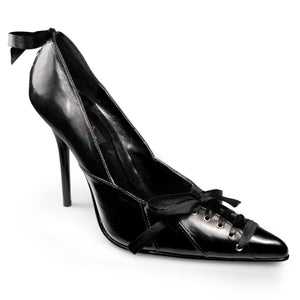 MILAN-07 Pleaser 4.5 Inch Heel Black Leather Fetish Footwear