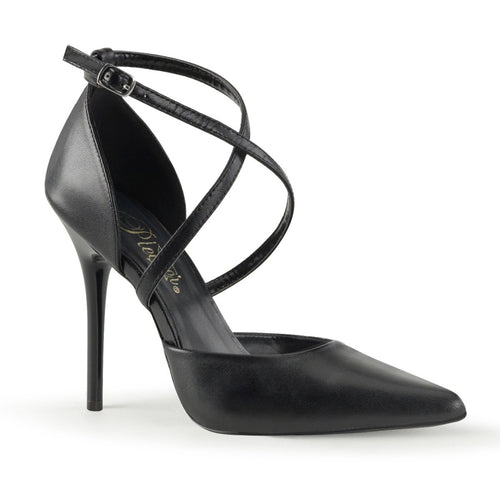 MILAN-42 Pleaser 4.5 Inch Heel Black Leather Fetish Footwear