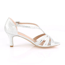 Load image into Gallery viewer, MISSY-03 Fetish 2.5&quot; Heel Silver Shimmering Fabric Sexy Shoe