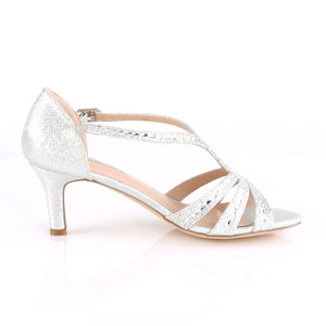 MISSY-03 Fetish 2.5" Heel Silver Shimmering Fabric Sexy Shoe