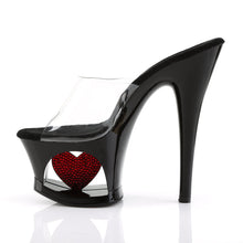 Load image into Gallery viewer, MOON-701HRS 7&quot; Heel ClearBlack with Red Pole Dancing Shoes