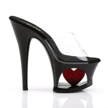 Load image into Gallery viewer, MOON-701HRS 7&quot; Heel ClearBlack with Red Pole Dancing Shoes