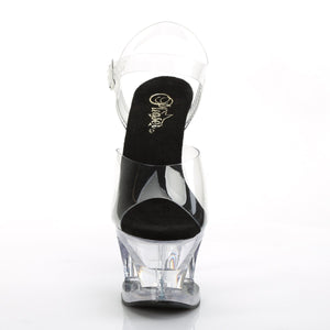 MOON-708 7" Heel Clear and Black Pole Dancing Platforms