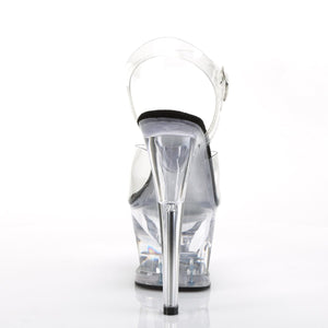 MOON-708 7" Heel Clear and Black Pole Dancing Platforms