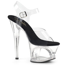 Load image into Gallery viewer, MOON-708 7&quot; Heel Clear and Black Pole Dancing Platforms