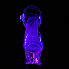 Load image into Gallery viewer, MOON-708CAT 7&quot; Heel Clear Neon Pink Pole Dancer Platforms