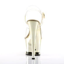 Load image into Gallery viewer, MOON-708DMCH 7&quot; Clear and Gold Chrome Pole Dancer Platforms