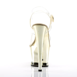 MOON-708DMCH 7" Clear and Gold Chrome Pole Dancer Platforms