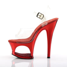 Load image into Gallery viewer, MOON-708DMCH 7&quot; Heel Clear Red Chrome Pole Dancer Platforms