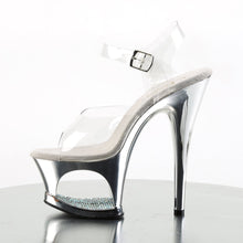 Load image into Gallery viewer, MOON-708DMCH 7&quot; Heel ClearSilver Chrome Pole Dancing Shoes