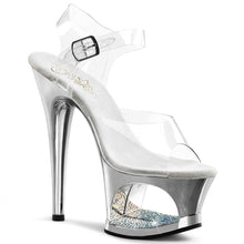 Load image into Gallery viewer, MOON-708DMCH 7&quot; Heel ClearSilver Chrome Pole Dancing Shoes