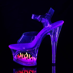 MOON-708FLM 7" Heel Clear and Ombre Pole Dancing Platforms