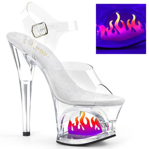 MOON-708FLM 7" Heel Clear and Ombre Pole Dancing Platforms