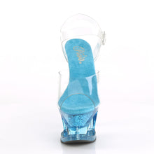 Load image into Gallery viewer, MOON-708GFT 7&quot; Heel Clear &amp; Blue Tinted Pole Dancer Platform