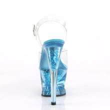 Load image into Gallery viewer, MOON-708GFT 7&quot; Heel Clear &amp; Blue Tinted Pole Dancer Platform