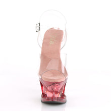 Load image into Gallery viewer, MOON-708GFT 7&quot; Heel Clear &amp; Pink Tinted Pole Dancer Platform