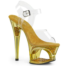 Load image into Gallery viewer, MOON-708GFT 7&quot; Heel Clear and Gold Pole Dancing Platforms