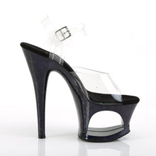 Load image into Gallery viewer, MOON-708HSP Heels Clear Midnight Blue Hologram Stripper Shoe