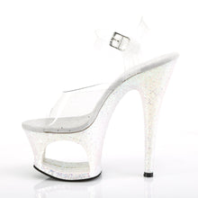 Load image into Gallery viewer, MOON-708LG 7&quot; Heel Clear Opal Multi Glitter Stripper Shoes