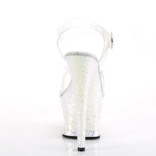 Load image into Gallery viewer, MOON-708LG 7&quot; Heel Clear Opal Multi Glitter Stripper Shoes