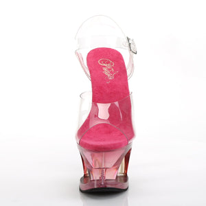 MOON-708MCT 7" Heel Clear & Pink Tinted Pole Dancer Shoes