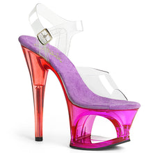 Load image into Gallery viewer, MOON-708MCT 7&quot; Heel Clear Purple Tinted Pole Dance Platforms