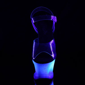 MOON-708MER 7" Heel Clear and Blue Ombre Pole Dancer Shoes