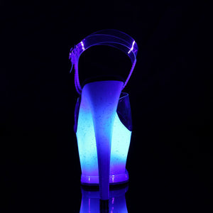 MOON-708MER 7" Heel Clear and Blue Ombre Pole Dancer Shoes