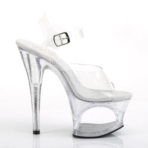 MOON-708MG Pleaser 7 Inch Heel Clear Pole Dancing Platforms