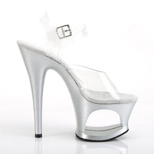 Load image into Gallery viewer, MOON-708MG 7&quot; Heel Clear and Silver Pole Dancing Platforms