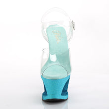 Load image into Gallery viewer, MOON-708OMBRE 7&quot; Heel Clear Aqua Blue Ombre Strippers Shoes