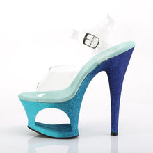 Load image into Gallery viewer, MOON-708OMBRE 7&quot; Heel Clear Aqua Blue Ombre Strippers Shoes