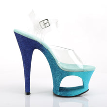 Load image into Gallery viewer, MOON-708OMBRE 7&quot; Heel Clear Aqua Blue Ombre Strippers Shoes