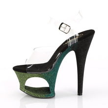 Load image into Gallery viewer, MOON-708OMBRE 7&quot; Heel Emerald Black Ombre Pole Dancer Shoes