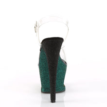 Load image into Gallery viewer, MOON-708OMBRE 7&quot; Heel Emerald Black Ombre Pole Dancer Shoes