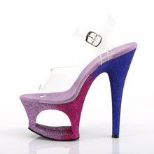 Load image into Gallery viewer, MOON-708OMBRE 7&quot; Heel Clear Fuchsia Blue Ombre Sexy Shoes