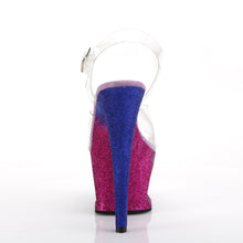 Load image into Gallery viewer, MOON-708OMBRE 7&quot; Heel Clear Fuchsia Blue Ombre Sexy Shoes