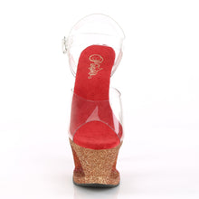 Load image into Gallery viewer, MOON-708OMBRE 7&quot; Heel Clear Rose Gold-Red Ombre Sexy Shoes