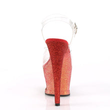 Load image into Gallery viewer, MOON-708OMBRE 7&quot; Heel Clear Rose Gold-Red Ombre Sexy Shoes