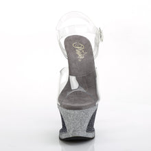 Load image into Gallery viewer, MOON-708OMBRE 7&quot; Heel Clear Silver-Black Ombre Sexy Shoes