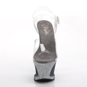 MOON-708OMBRE 7" Heel Clear Silver-Black Ombre Sexy Shoes