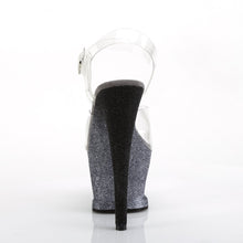 Load image into Gallery viewer, MOON-708OMBRE 7&quot; Heel Clear Silver-Black Ombre Sexy Shoes