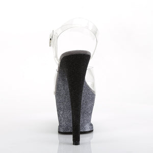 MOON-708OMBRE 7" Heel Clear Silver-Black Ombre Sexy Shoes